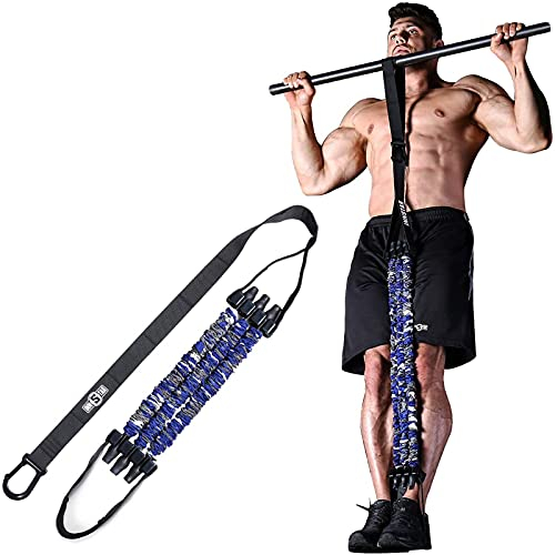 INNSTAR Klimmzugband, Klimmzughilfebänder Set,Verstellbar Pull Up Klimmzughilfe, Innovative Klimmzug Bänder Krafttraining und Home Gym-Pull up Band (Blue 165lbs Adjustable Resistance)