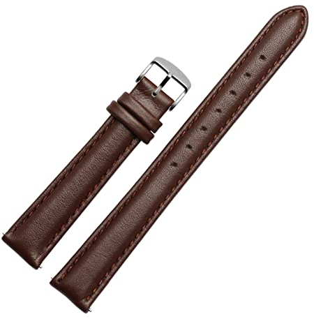 Elegantyl 12mm - 20mm Echtleder Uhrenarmband Damenuhr Ersatzarmband Uhrenzubehör, 15mm