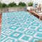 Enyhom Groß Außenteppich 180 x 270 cm, Robuster Flachgewebe Kunststoff Picknickdecke, Wendbarer UV-beständige Campingmatte, Wasserdicht Farbecht Balkonteppich für Outdoor RV Camping Terrassen Garten