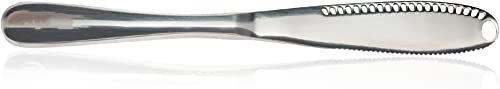 JDF Edelstahl Butterspachtel, Messer - 3 in 1 Küchenhelfer Käse-Buttermesser mit Loch Buttermesser Brotmarmeladenmesser Käse-Buttermesser (1)