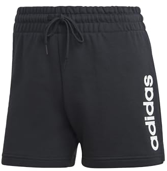 adidas Damen Essentials Linear French Terry Shorts, Black/White, S