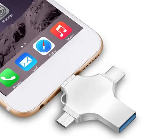 AkaLience Memoria USB 3.0, Pendrive para Movil iPhone y Android, Tablet, Ordenador, USB de 32GB, Pendrive 4 en 1, Expansión de Memoria Externa, Pen Drive de Alta Capacidad