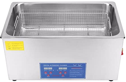 Amhuui Ultrasonic Cleaner, 60W*10 Digital Display Ultrasonic Cleaner 80 Degree Heating, Professional Stainless Steel Ultrasonic Cleaner, for Jewelry, Lab, Dental Equipment, Industrial