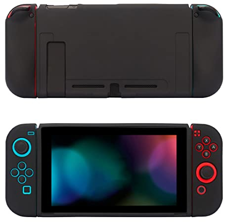CUZKC Custodia compatibile per Nintendo Switch, custodia morbida in TPU opaco, custodia rimovibile per console Switch e Joy-Con, resistente agli urti e ai graffi.(Nero)