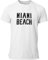 Herren Retro Tees Vintage Stil Siebdruck City Shirts, Miami Beach - Weiß, S