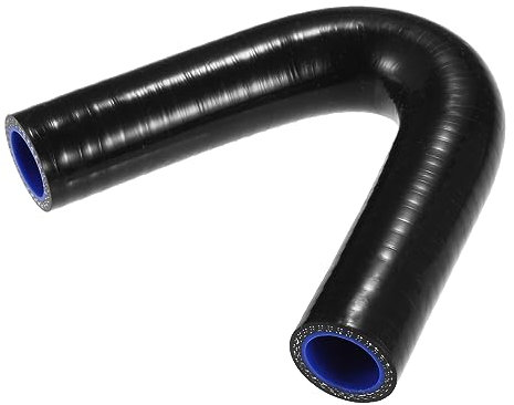 QUARKZMAN Universal 19mm 0.75 ID 135 Grados Manguera de Silicona Tubo Acoplador para Intercooler Turbo Coche Negro