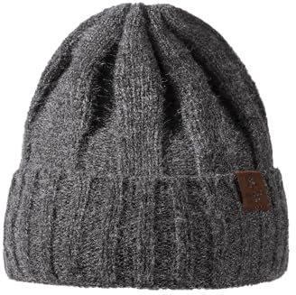 LY4U Mütze für Damen, Unisex Winter warme weiche Fleece gefütterte Hüte, Herren Dehnbare Klassische Mütze, Geschenke für Männer/Frauen/Papa/Mama, Grau