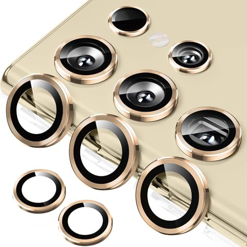 ToVioc Lente Fotocamera Pellicola Protettiva Compatibile con Samsung Galaxy S24 Ultra 5G HD Vetro Temperato Protezioni per Obiettivi per Samsung Galaxy S24 Ultra 5G - Oro