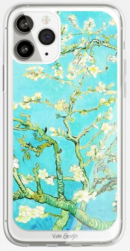 Berkin Arts Compatible with iPhone 15 Pro Case Clear TPU Transparent Cover Post-impressionism Flower (Almond Blossom by Vincent Van Gogh)