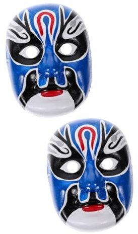 Cabilock 2 Pièces samouraï masques masque chinois décoratif décor de bal mur déguisement enfant masque chinois de gypse masque d'opéra de gypse portable décorer Accessoires pâte