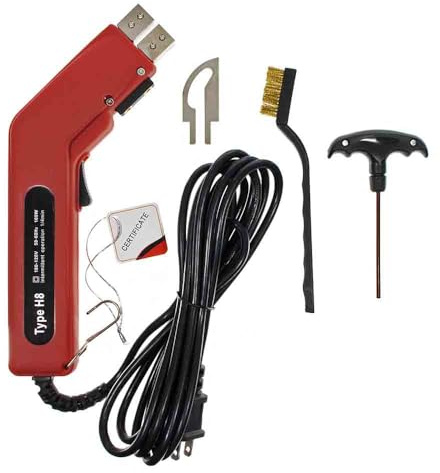 Couteau électrique portatif à corde et cordon – Comprend une petite clé, une brosse métallique et un étui – 100 W