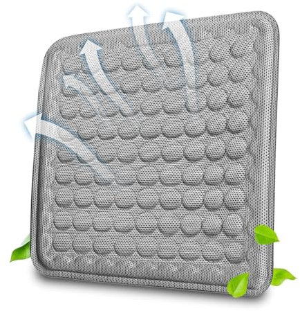 Gel-Sitzkissen, Bürostuhl, leicht und dünn im Sommer, atmungsaktiv, kühles Gelkissen, Waben-Design, lindert Rückenschmerzen, für Auto, Büro, Zuhause, Rollstuhl und Stuhl