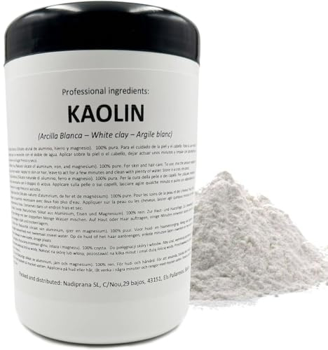 Snadi - Weiße Kaolintonerde | 500 gr | Für Haut- und Haarpflege | Peeling und Weichmachend | Verjüngt, beruhigt und weicht die Haut auf