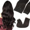 GOO GOO Clip in Extensions Echthaar, Echthaar Extensions Clip, 35cm 150g 9pcs, Extensions Echthaar, Haarverlängerung Echthaar, 2 Dunkelbraun