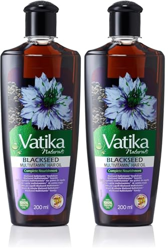Vatika Naturals Black Seed Enriched Hair Oil - 200ml With Natural & Herbal Extracts, Provides Strengthen & Nourishment, Promotes Strong & Shiny Hair (Pack of 2)