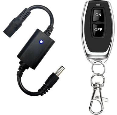 DC-Netzteil-Fernschalter 5.5.2.1 mm 5V 9V 12V drahtloser Fernsteuerungsschalter für Router Displaykamera universell Lichtstreifen Küche Schreibtisch Tisch Leselampe Fernschalter (Black-1)