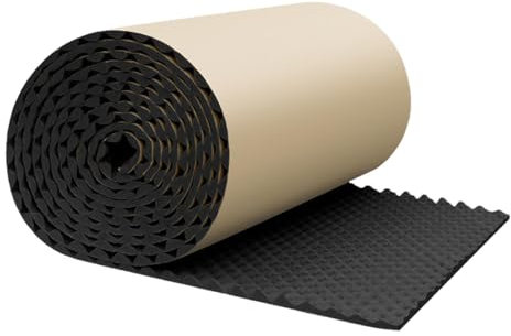 Tapis Insonorisant pour Voiture, Isolation Phonique Voiture 10mm, Mousse Anti Bruit Auto-adhésifs Isolation Thermique, étanche Insonorisation Capot Moteur Porte Toit de Voiture, 100x50cm