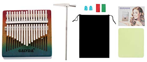17 Tasten Kalimba Mahagoni Daumenklavier Mbira Keyboard Instrument Regenbogen