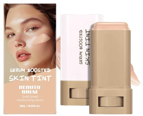 Foundation Stick Beauty Balm Serum Boosted Skin Tint, fest getönter feuchtigkeitsspendender Serum Contour Stick Foundation Face Stick für Frauen, Make-up mit natürlichem Finish (5#, 18g)