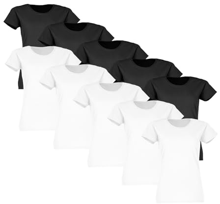 Fruit of the Loom 10er Pack Ladies Valueweight T-Shirt+Web-Textilien Beutel