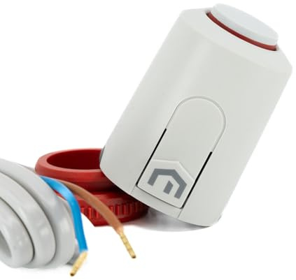 PURMO Stellantrieb Unisenza 230 V M30x1,5 Anschluss für Heizkreisverteiler + Ventile, First-Open-Funktion, 5mm Hub, IP54 Schutzart, Stellmotor elektrothermisch mit 1m Anschlussleitung FDA30NCS3NN540N