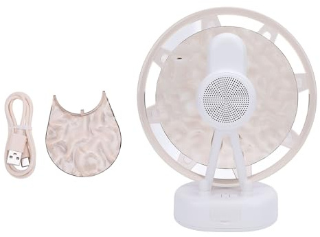 Lumière nocturne de grande roue avec haut-parleur Bluetooth, lumière projecteur d’ondes océaniques, lampe à changement de couleur avec télécommande et effet d’ondes d’eau dynamique (Blanche)