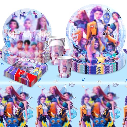 Demon - Set di 52 piatti di carta per feste di compleanno per bambini, per 10 persone