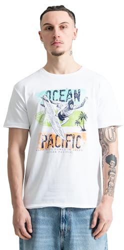 Ocean Pacific Herren T-Shirt Normale Passform BROULEE 3XL, White/Multicolour