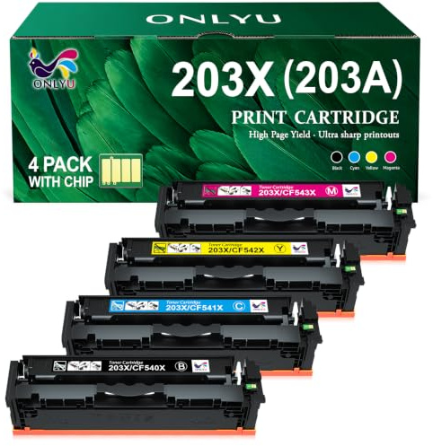 203X 203A Kompatibel für Hp 203X 203A Toner Color LaserJet Pro M281fdw | 4-Pack für Toner HP Color LaserJet Pro MFP M281fdw M254dw M281fdn M280nw M254nw M254dn M281cdw Schwarz Cyan Gelb Magenta