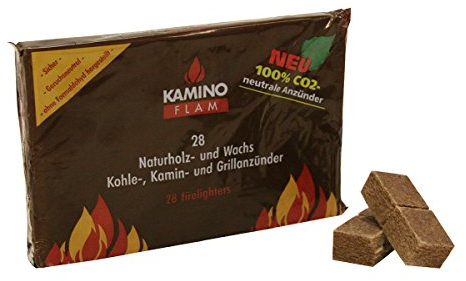 Kamino Flam Naturholz- und Wachs Kohle-, Kamin- und Grillanzünder