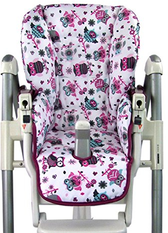 BAMBINIWELT Sitzkissen Bezug Ersatzbezug für Peg Perego Prima Pappa Diner *MOTIV EULE §1*