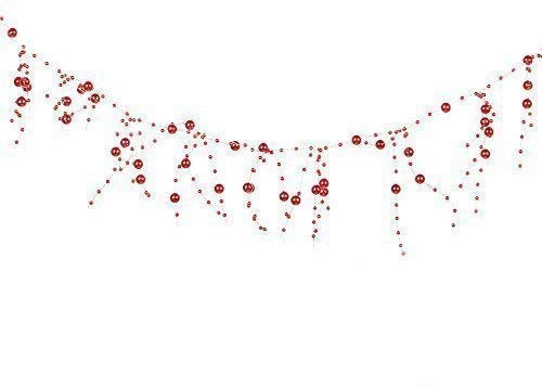 Robelli Christmas Tree Berry Pearl Bead Garland Decoration - 2 meters (Red)
