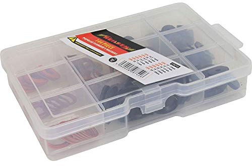 Arctic Hayes Popular Plumbers Washer Kit 144 Piece, Black/Red