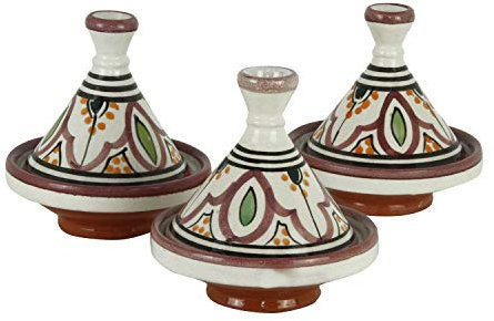 Casa Moro 3er Set Gewürze Tajine zum Servieren von Beilagen & Gewürzen | Kunsthandwerk aus Marrakesch | Schöne Dekoration und Geschenkidee | TA7067