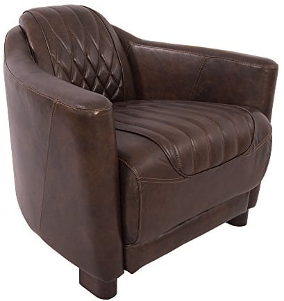 Vintage Line Clubsessel Rocket Delvin Light Java Echtleder Sessel Ledersessel Loungesessel