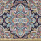 ABAKUHAUS Ethnisch Stoff als Meterware, Ethnische Vintage-Boho-Kunst, Seidiger Satin Stoff für Polster Heimtextilien, 1M (148x100cm), Mehrfarbig