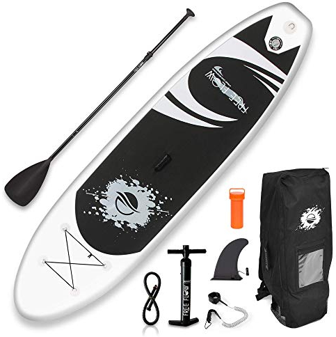 SereneLife Stand Up Paddling Board Set – SUP Board Aufblasbar mit Paddel, Pumpe, Leine, Finne, Rucksack & Mehr – SUB Paddleboard für Kinder & Erwachsene – für Wassersport in Seen, Flüsse & Meer