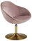 Wohnling Loungesessel Samt Rosa/Gold 70x79x70 cm Design Drehstuhl, Clubsessel Polsterstuhl mit Armlehne, Drehsessel Cocktailsessel Lounge, Barsessel Besucherstuhl, Sessel mit Stoffbezug