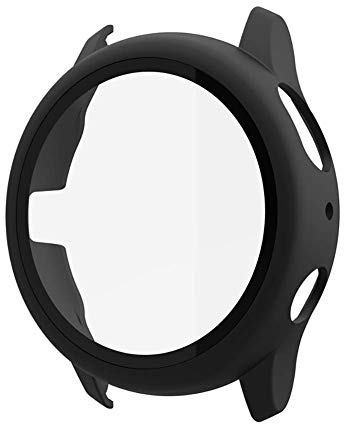 Kompatibel mit Galaxy Watch Active 2 Hülle 44 mm mit integriertem Displayschutz aus gehärtetem Glas, ultradünne, matte harte PC-Schutzhülle, Ersatz für Active 2 Watch Case 44 mm