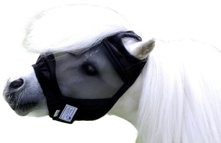 Fliegenmaske Ohne Nase, Ohne Ohren Fliegenschutz Tysons Fliegenhaube Lissy Minishetty Shetty Minipony Falabella Schwarz Grau (Minishetty, Schwarz)