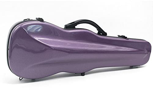 ZSHYP Violin Case with Hygrometer 4/4 Full Size, Hard Shell Professional Violin Box Strong Mixed Carbon fiber with Backpack Straps,Purple
