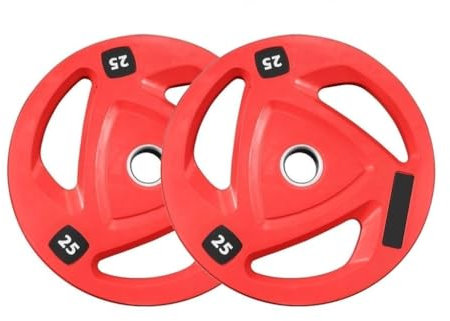 Plates Set of 2, Barbell 2-Inch Olympic Grip Plate, Barbell Olympic Grip Weight Plates, Olympic Plate Weights Three-hole Barbell Home 2.5kg-25kg (Size : 25kg*2)