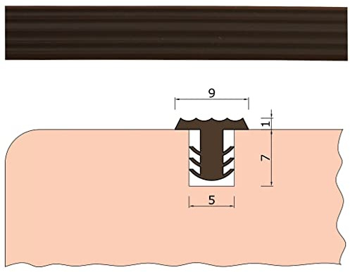 TIBU Trittstopp Treppenstufen, Anti-Rutsch-Profil Gleitschutz und Rutschgummi in verschiedenen Farben Mini (9mm breit x 1mm stark) Braun (MINI) | Trittstopp Variante Mini Maße 9mm breit x 1mm stark in Farbe Braun