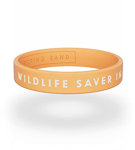 Helping Band - Silikon Armband - Wildlife Saver in Action I Größe L/XL I Farbe Orange - Unterstütze WWF-Projekte - Silikonarmband für Herren und Damen - Gummi Armbänder