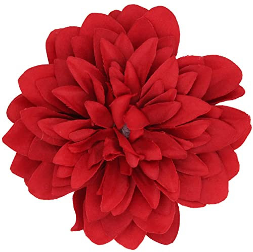 Hair Flower Clip Fascinator Ideal for Weddings Chrysanthemum Red