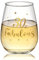Joymaking 30th Birthday Gifts for Women - 30 and Fabulous, Golden 30th Wine Glass Gifts for Birthday Christmas Wedding Decor Personalised Anniversary Presents for Friends Man Woman, 15 Oz