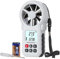 Digitaler Windmesser, LEERCHUANG Anemometer mit LCD Hintergrundbeleuchtung, Windmesser & Luftstrom Geschwindigkeitsmessung mit Thermometer, Windmesswerkzeug zum Segeln/Surfen/Angeln – Gelb
