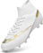 GOGOUP Fußballschuhe Herren High Top Spikes Jungen Fussballschuhe Outdoor Athletics Trainingsschuhe Professionelle Sport Fußball Stiefel 1-Weiß 39 EU