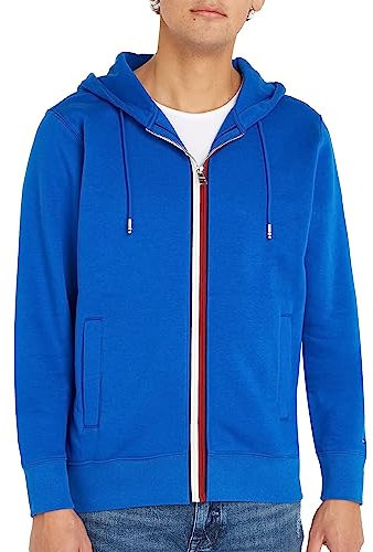 Tommy Hilfiger Herren Hoodie mit Reißverschluss Zipper, Blau (Ultra Blue), S