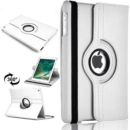360 Rotate Case for iPad Pro 10.5 (2017) , Air 3 (2019) PU Leather Stand Cover with Auto Sleep/Wake Function (White)